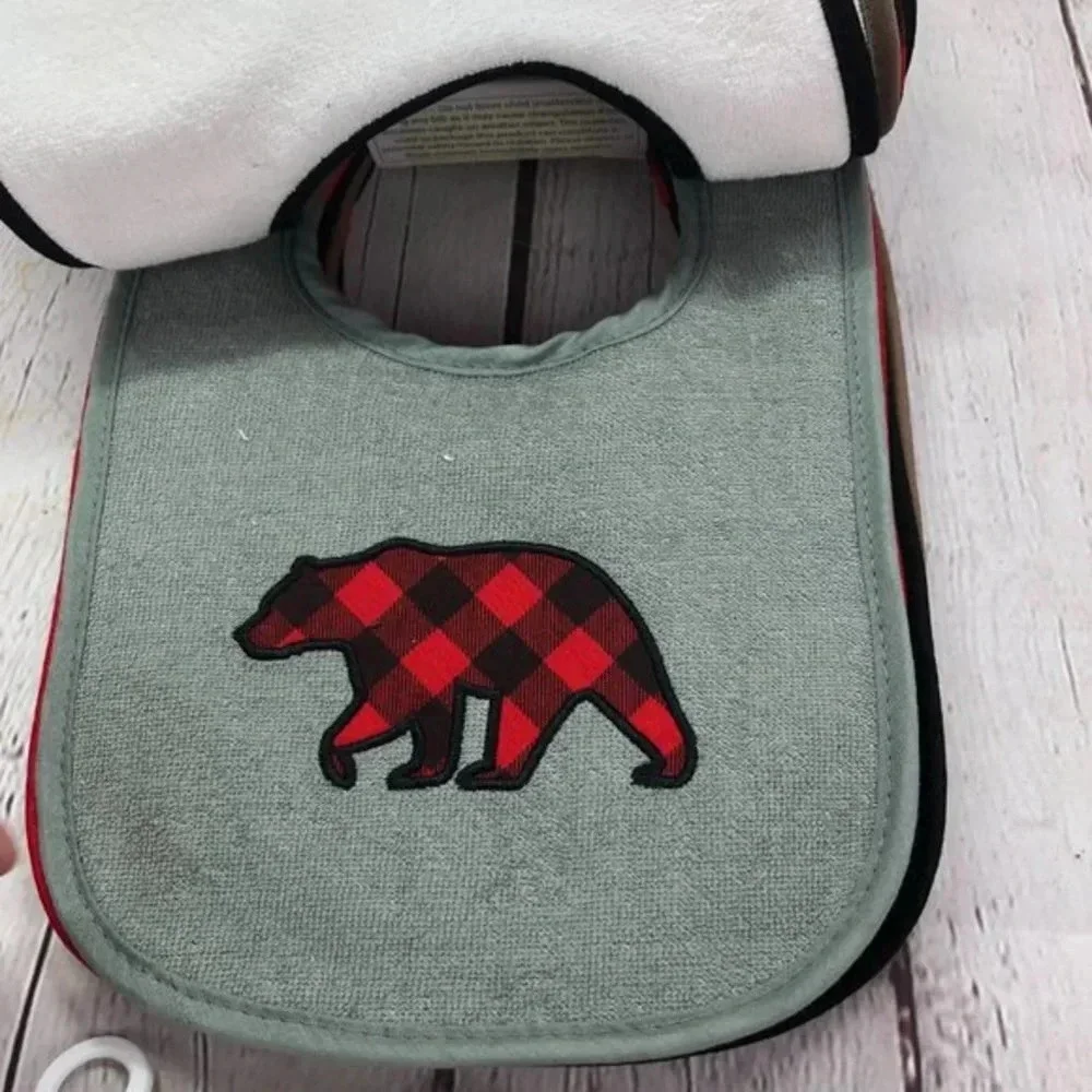 NWT Hudson Baby outdoor explore bib set woodland nursery